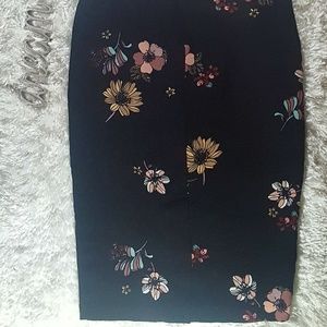 Who What Wear Pencil Skirt Floral Midi Size 2